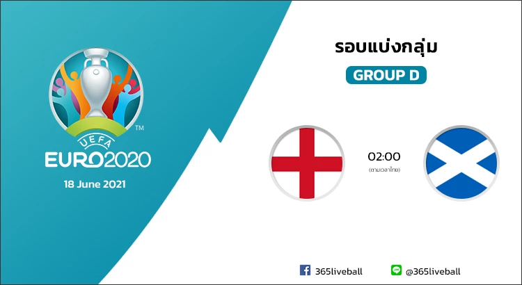 ดูบอลออนไลน์ ดูบอลสด ลิงก์ดูบอล ยูโร 2020 อังกฤษ VS สกอตแลนด์ | 18 มิ.ย. 64