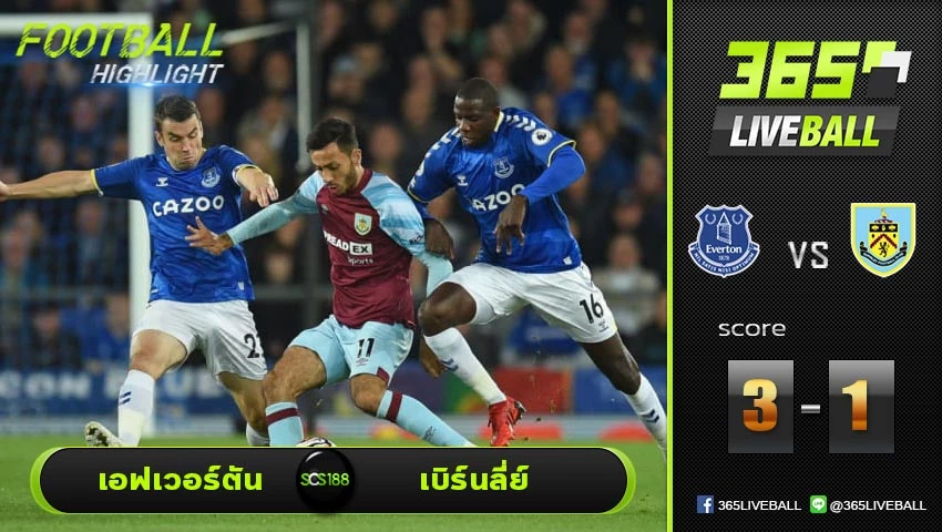 ไฮไลท์ พรีเมียร์ลีกอังกฤษ  เอฟเวอร์ตัน VS เบิร์นลี่ย์