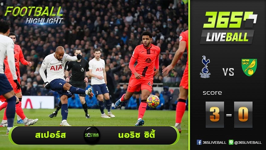 ไฮไลท์ พรีเมียร์ลีกอังกฤษ สเปอร์ส VS นอริช ซิตี้
