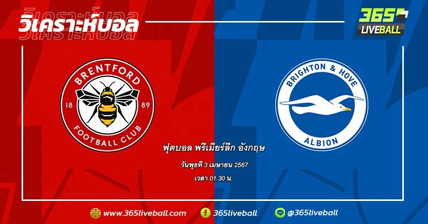 เบรนท์ฟอร์ด (15) vs ไบรท์ตัน & โฮฟ อัลเบียน (9)
