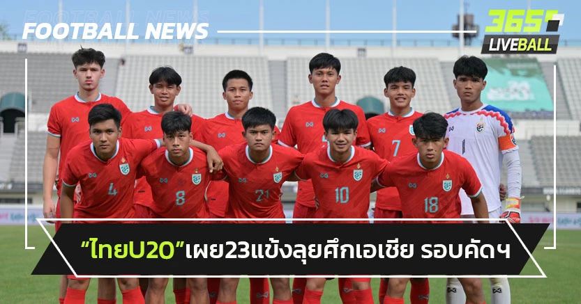 บุรีรัมย์18ราย!"ไทยU20"เผย23 แข้งลุยศึกเอเชีย รอบคัดเลือก