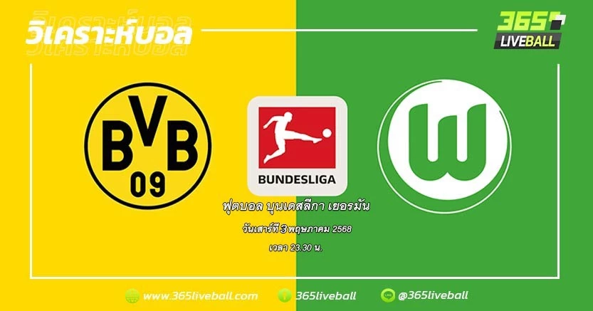 โบรุสเซีย ดอร์ทมุนด์ (6) vs โวล์ฟสบวร์ก (12)