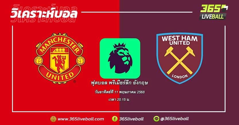 แมนเชสเตอร์ ยูไนเต็ด (15) vs เวสต์แฮม ยูไนเต็ด (17)