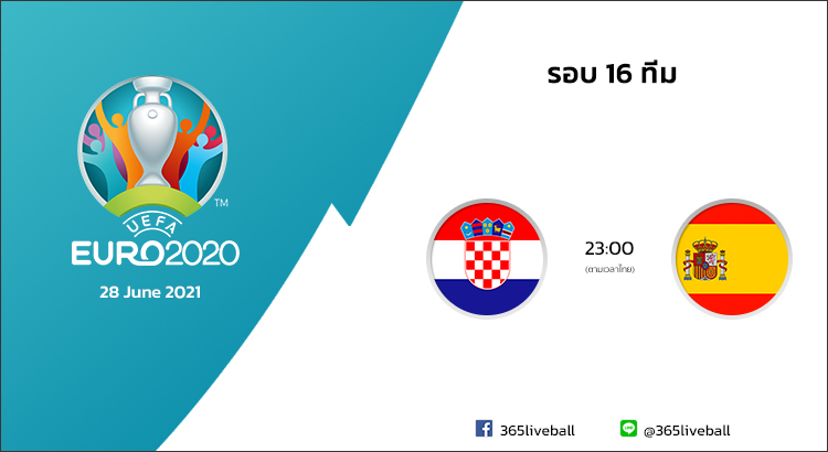 ดูบอลออนไลน์ ดูบอลสด ลิงก์ดูบอล ยูโร 2020 โครเอเชีย VS สเปน | 28 มิ.ย. 64