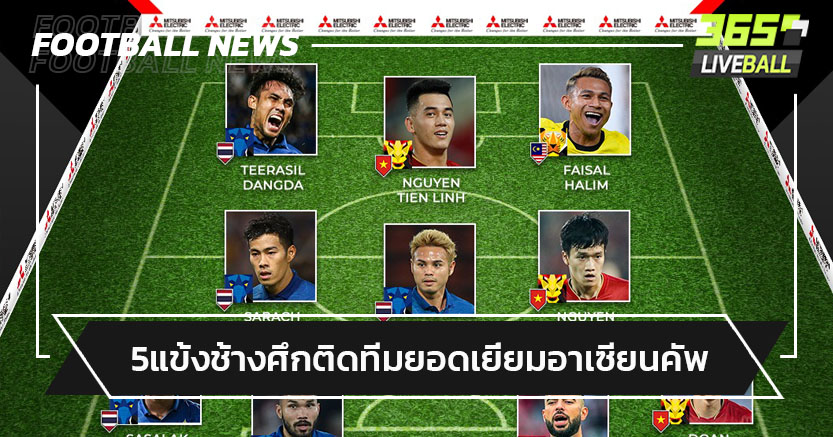 5แข้งทีมชาติไทยติดทีมยอดเยี่ยมอาเซียนคัพ2022