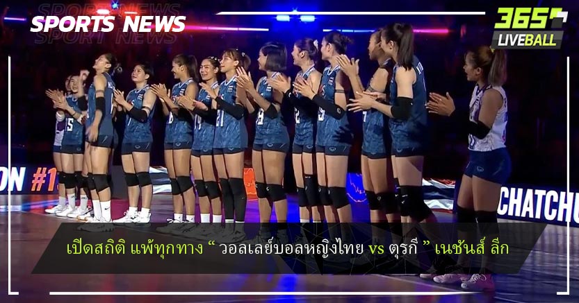 เปิดสถิติ แพ้ทุกทาง “ วอลเลย์บอลหญิงไทย vs ตุรกี ” เนชันส์ ลีก